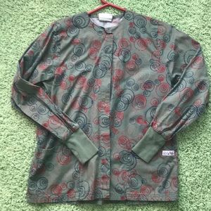 UA SCRUBS olive green long sleeve scrub top